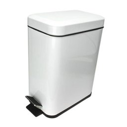 Lixeira Retangular Branca com Pedal e Balde 5 Litros Kala - 2