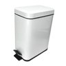 Lixeira Retangular Branca com Pedal e Balde 5 Litros Kala - 2