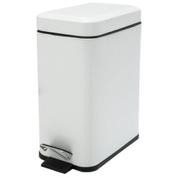 Lixeira Retangular Branca com Pedal e Balde 5 Litros Kala - 1