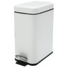 Lixeira Retangular Branca com Pedal e Balde 5 Litros Kala - 1