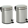 Kit 2 Lixeira Inox Banheiro Cozinha Pedal E Balde 3 Litros - 1