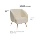 Ver imagem 3 de Poltrona para Sala de Estar Agnes Pés Aço Ouro Fosco Bouclé Off White - Nexta Casa