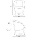 Ver imagem 4 de Poltrona para Sala de Estar Agnes Pés Aço Ouro Fosco Bouclé Off White - Nexta Casa