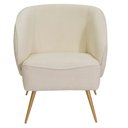 Ver imagem 6 de Poltrona para Sala de Estar Agnes Pés Aço Ouro Fosco Bouclé Off White - Nexta Casa