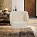 Ver imagem 2 de Poltrona para Sala de Estar Agnes Pés Aço Ouro Fosco Bouclé Off White - Nexta Casa