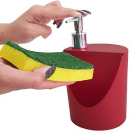 Kit Para Pia Escorredor Dispenser Porta Talher Lixeira 2,5l Vermelho Bold - 9