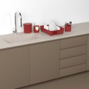 Ver mais imagens de Kit Para Pia Escorredor Dispenser Porta Talher Lixeira 2,5l Vermelho Bold