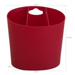 Kit Para Pia Escorredor Dispenser Porta Talher Lixeira 2,5l Vermelho Bold - 5