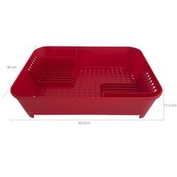 Kit Para Pia Escorredor Dispenser Porta Talher Lixeira 2,5l Vermelho Bold - 3