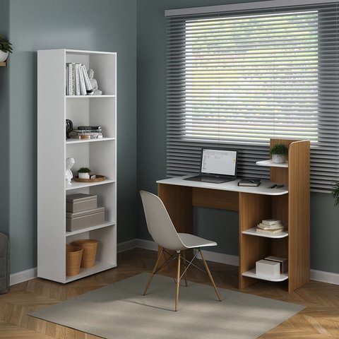 Conjunto Sala de Estar: Escrivaninha Link + Estante Multy