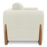 Kit 02 Poltronas Decorativas Living Bloom com Pés de Madeira Bouclê Off White - Desk Design - 8