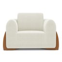 Ver imagem 6 de Kit 02 Poltronas Decorativas Living Bloom com Pés de Madeira Bouclê Off White - Desk Design