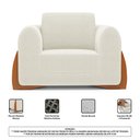 Ver imagem 5 de Kit 02 Poltronas Decorativas Living Bloom com Pés de Madeira Bouclê Off White - Desk Design
