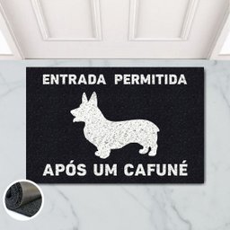 Tapete Capacho Entrada Cafuné Corgi 60x40 Cachoro Pet Rainha - 1