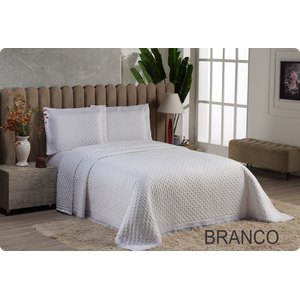 Cobre Leito Queen 3 Peças Percal Monte Rei:branco