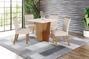 Ver imagem 1 de Mesa de Jantar Vertice 90 4 Cad. Vita Linho - Henn