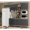 Cozinha Compacta Completa Multimóveis com 4 peças Sicília 5828 Argila/Grafite - 1