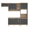 Cozinha Compacta Completa Multimóveis com 4 peças Sicília 5828 Argila/Grafite - 2