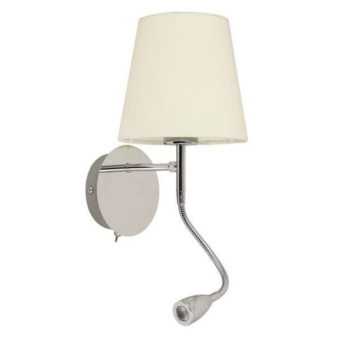Luminária Arandela Cozy Articulável Cromada 1e27 + Led 2w 3000k 30cm Quality Qar1337cr