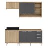 Cozinha Compacta Completa Multimóveis com 4 peças Sicília 5810 Argila/Grafite - 2