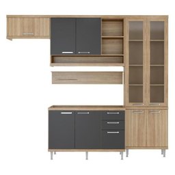 Cozinha Completa Multimóveis com 5 peças Sicília 5816 Argila/Grafite - 2 Cozinha Completa Multimóveis com 5 peças Sicília 5816 Argila/Grafite - 2