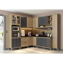 Cozinha Completa Multimóveis com 10 peças Sicília 5803 Argila/Grafite - 4