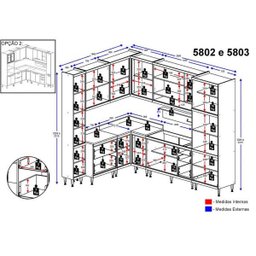 Cozinha Completa Multimóveis com 10 peças Sicília 5803 Argila/Grafite - 3