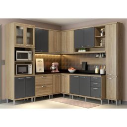 Cozinha Completa Multimóveis com 10 peças Sicília 5803 Argila/Grafite - 1