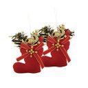 Ver imagem 7 de Kit 18 Mini Enfeites Natal Tambor e Botinha Instrumento Veludo Vermelho e Dourado 3cm - Magizi