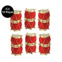 Ver imagem 6 de Kit 18 Mini Enfeites Natal Tambor e Botinha Instrumento Veludo Vermelho e Dourado 3cm - Magizi
