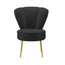 Ver imagem 5 de Cadeira Estofada para Sala de Jantar Pés de Ferro Ergonômica Resistente Tecido Veludo