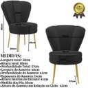 Ver imagem 3 de Cadeira Estofada para Sala de Jantar Pés de Ferro Ergonômica Resistente Tecido Veludo