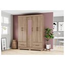 Ver imagem 2 de Guarda-Roupa 5 Portas Henn Briz B60-198 2 Gavetas Jequitibá Brilho SE