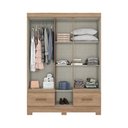 Ver imagem 3 de Guarda-Roupa 5 Portas Henn Briz B60-198 2 Gavetas Jequitibá Brilho SE