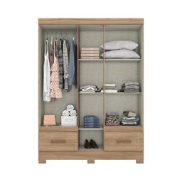 Guarda-Roupa 5 Portas Henn Briz B60-198 2 Gavetas Jequitibá Brilho SE - 3