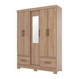 Guarda-Roupa 5 Portas Henn Briz B60-198 2 Gavetas Jequitibá Brilho SE - 1