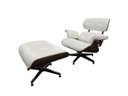 Ver imagem 1 de Poltrona de Couro com Puff Charles Eames - Branco
