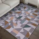 Ver imagem 1 de Tapete Sala Quarto Antiderrapante Geométrico Belga Domani:zirconia Marrom/2,00x2,50m