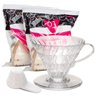 Kit Hario V60-01 com Coador de Acrílico Transparente e 200 Filtros Naturais - 1