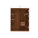 Ver imagem 4 de Guarda Roupa Casal 7 Portas e 4 Gavetas C/ Espelho Lugano Jatoba/grafitte - Santos Andirá