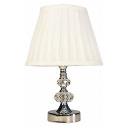 Abajur Cristal Vidro Toque Mesa Decoração para Sala Quarto com Cúpula Drapeada 35cm Ref. 302 - 1
