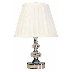 Abajur Cristal Vidro Toque Mesa Decoração para Sala Quarto com Cúpula Drapeada 35cm Ref. 302
