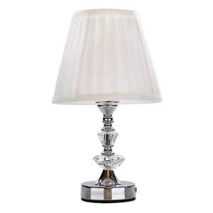 Abajur Cristal Vidro Toque Mesa Decoração para Sala Quarto com Cúpula Drapeada 35cm Ref. 334