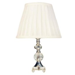 Abajur Cristal Vidro Mesa Decoração para Sala Quarto com Cúpula Drapeada 35cm Ref. 181 - 1