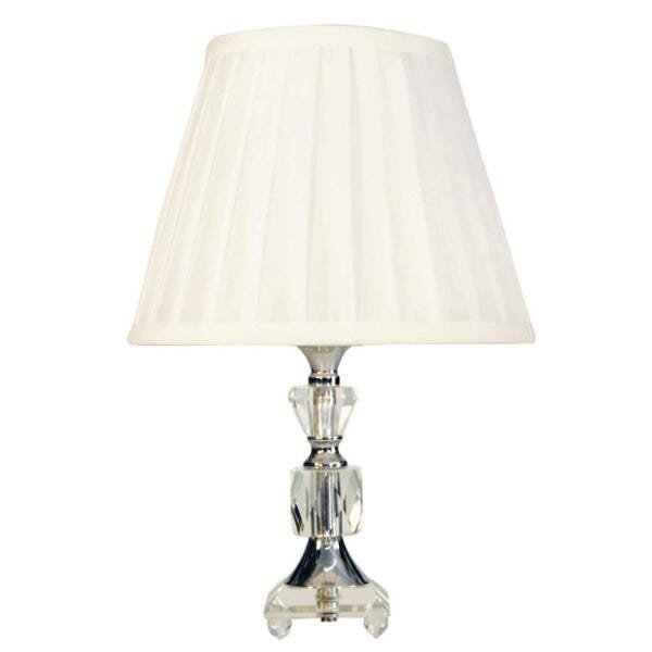 Abajur Cristal Vidro Mesa Decoração para Sala Quarto com Cúpula Drapeada 35cm Ref. 182