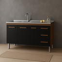 Ver imagem 2 de Balcão para Pia 1,50 Diana - Savana/preto