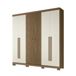 Guarda Roupa Casal 6 Portas Ripado Buriti com Pes Santos Andira - 1