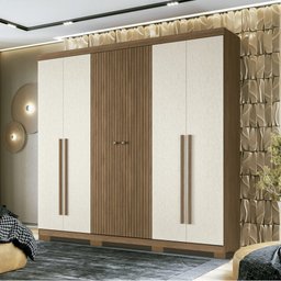 Guarda Roupa Casal 6 Portas Ripado Buriti com Pes Santos Andira - 2