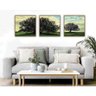 Quadro Decorativo Trio Com Moldura Marrom Vidro Jardim Árvore Para Salas Quarto 160x50cm - 2