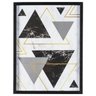 Quadro Decorativo Trio Triângulo para Sala Quarto Escritório em Vidro com Moldura Preta em MDF - 3